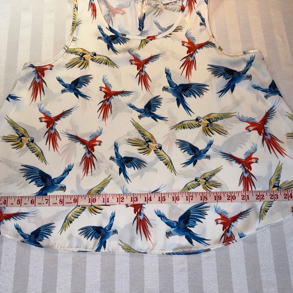 Molly Bracken Premium Bird Print Sleeveless Swing Top Tank Sz S - Picture 3 of 12